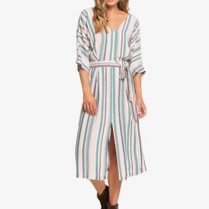 Roxy Run the Road 3/4 Sleeve Midi Dress